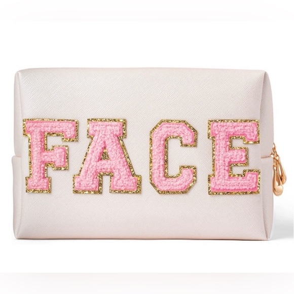 Preppy Chenille Letters Patch Hair Face Skin Travel Bag - Picture 4 of 6